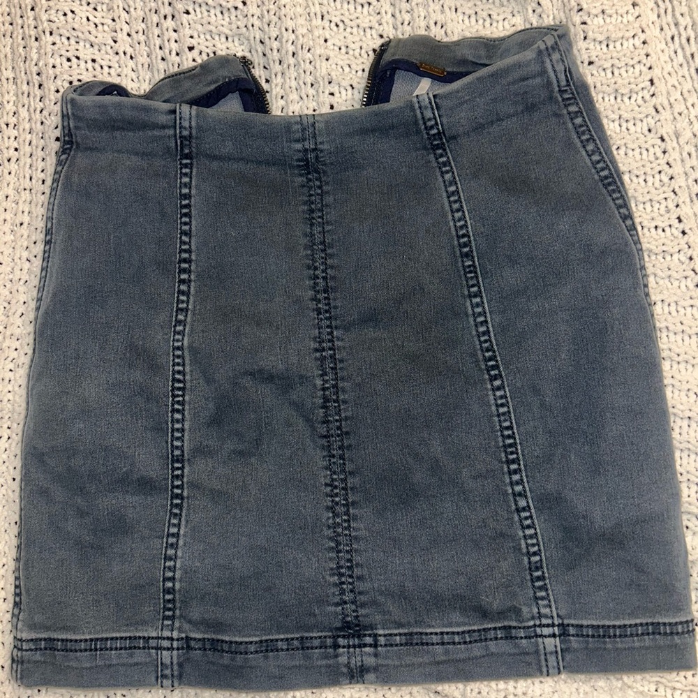 Free People Blue Pencil Skirt